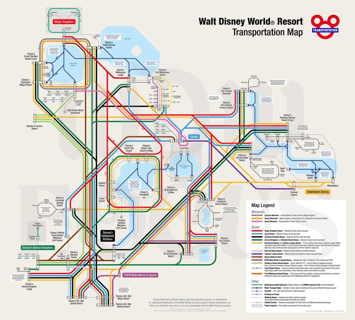 Walt Disney World viensliežu karte