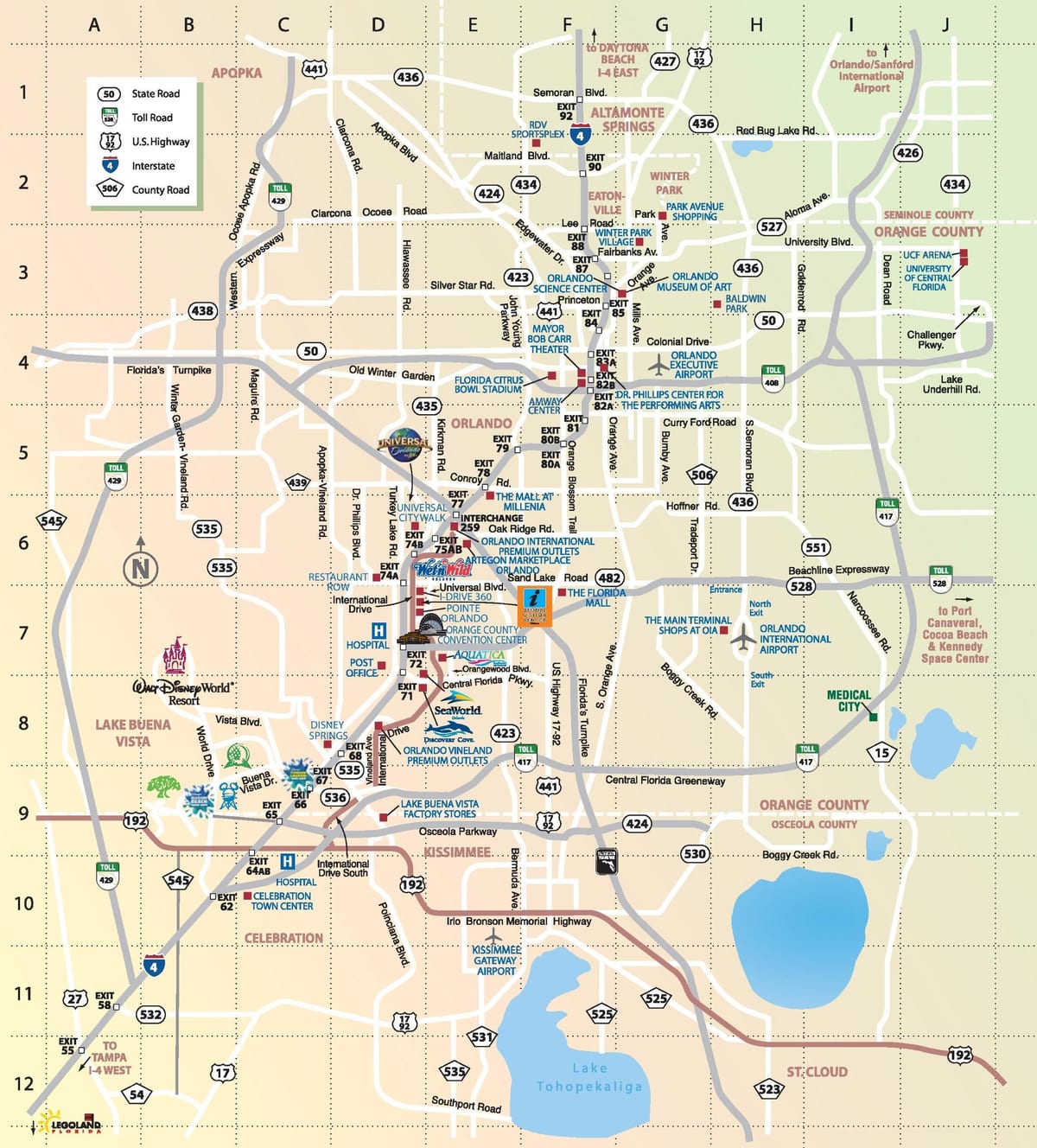 karte Orlando atrakciju parku
