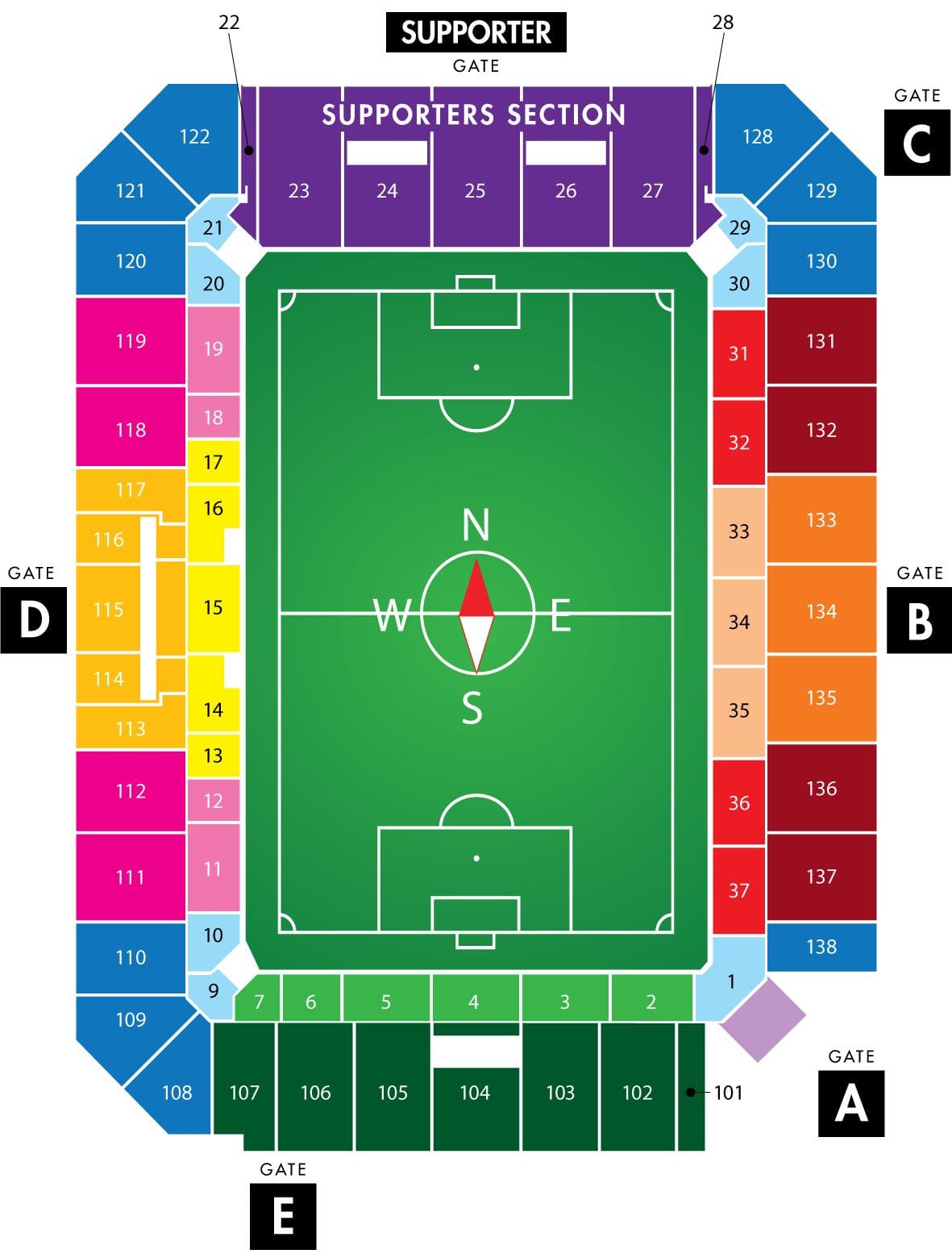 Orlando pilsētas futbola stadionā karte