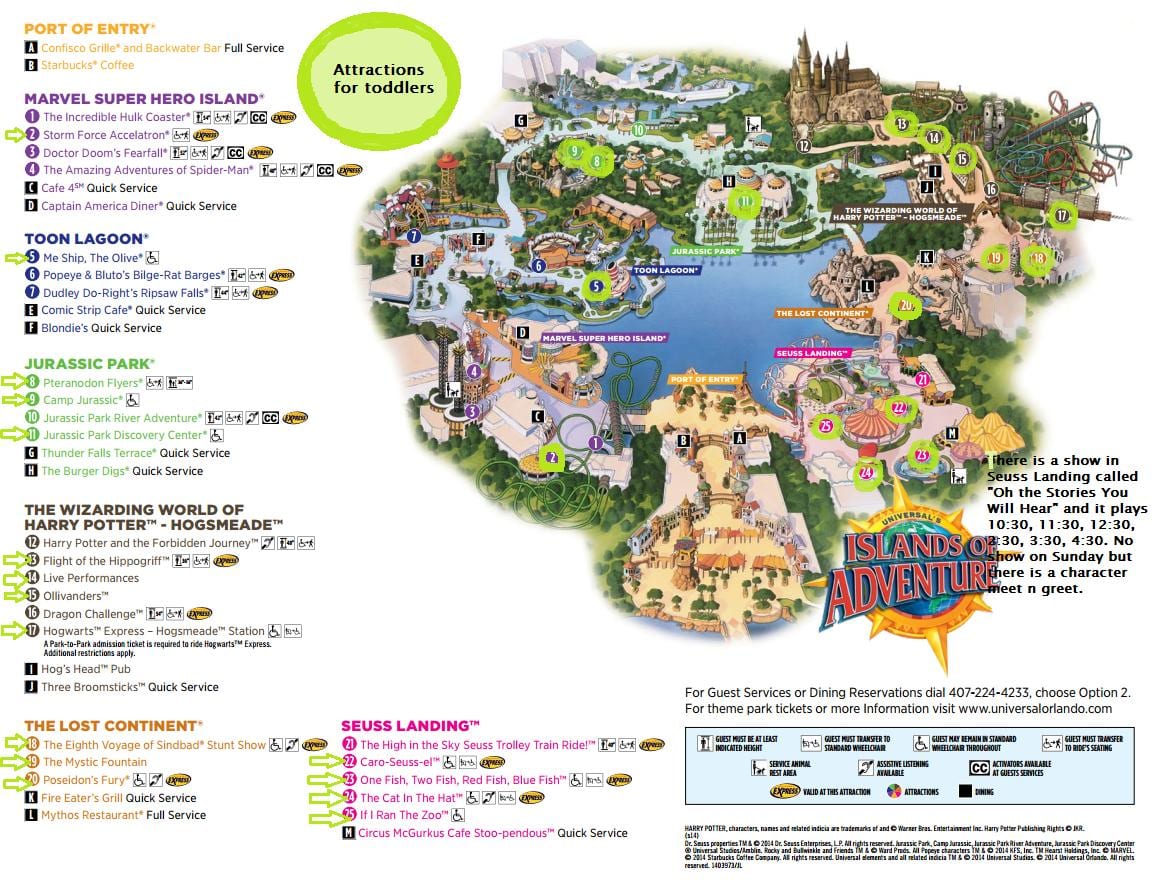 Universal Studios Salas Piedzīvojumu karte