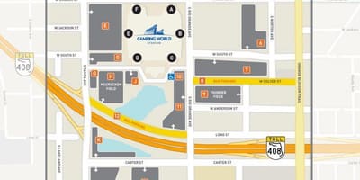 Karte kempings Pasaules stadiona autostāvvieta